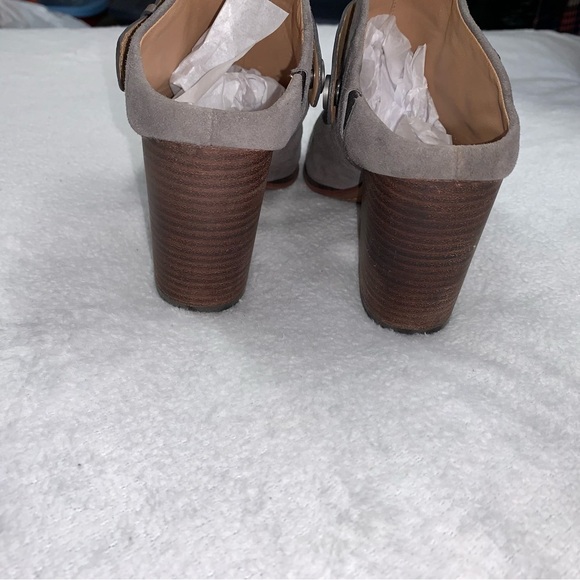 Linea Paolo GUC Gray Suede Leather Block Heel Clog size 8.5 - Picture 7 of 13